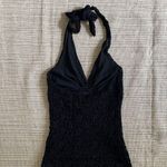 Bisou Bisou  Michele Bohbot Women’s Top Sz L Black Lace Halter Tank Y2K Boho Sexy Photo 1