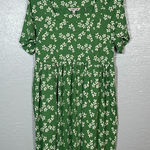 Toad&Co Women S Green White Floral Sora Short Sleeve Dress Pockets Square Neck Photo 0