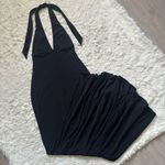 Nookie x REVOLVE Dress Illegal Halter Gown Front Slit in Black Sz L NWT New Photo 0