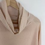 Cream Pink Long Sleeve Funnel Neck Pullover Tunic Shirt Women's Size Small S Photo 3
