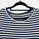 Aerie Just Add Leggings Navy Blue & White Striped Tunic Tee Photo 1