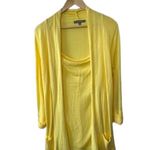 Ny Collection  Sunshine Yellow Lightweight Long Sleeve Cardigan w/ Attached Top M Photo 8