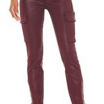 7 For All Mankind New  Coated Cargo Ankle Zip Skinny Pants Merlot Photo 0