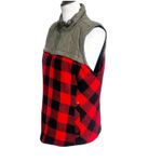 Maurice's Maurice’s Red Buffalo Plaid Flannel Puffer Zip Up Vest Size XL Outdoors Hunting Photo 3