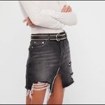 Free People We the Free Relaxed Distressed Jean Mini Skirt 25 Photo 1