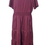 Bloomchic Oxblood Tiered Midi Dress Size 14/16 Burgundy Wedding Guest Dress Red Size L Photo 0