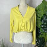 CAbi • #698 Yellow Long Sleeve Button Front Crop Knit Cardigan Sweater Photo 20