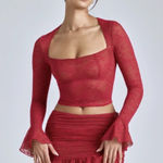 Oh Polly LOVA Lace Long Sleeve Top Photo 0