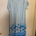 Betsy Womens Nightgown XL Turquoise White Pink Floral Print Bust 38” Length 38” Blue Photo 4