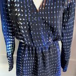 Parker  • 100% Silk Blue Orange White Abstract Dress Photo 2