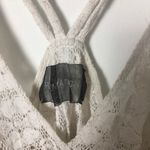 Reformation  White Crochet Cropped Tank Top Women’s Size Small Keyhole Front Doub Photo 2