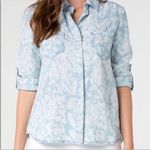 Liverpool  White Cloud Button Down High Low Long Sleeve Small Shirt Photo 0