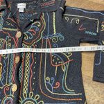 Chico's VTG 90s Embroidered Floral Artsy Hippie Cardigan Sweater Women 2 Large 12 Photo 3