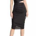 Halston Heritage HALSTON Cassidy Ruched Cutout One Shoulder Dress in Black, Size 6 NEW w/Tag $445 Photo 0
