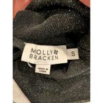 Molly Bracken Sheer Metallic Silver Black Mock Neck Top S Y2K Glam Party Photo 2