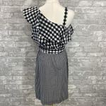 Calvin Klein One-Shoulder Gingham Dress Photo 3