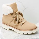 Red Dress Boutique Red Dress Kennedy In Step Lace Up Boots Faux Sherpa Faux Leather Khaki 7.5 Photo 2