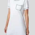 Tuckernuck Womens White Contrast Seam Short Sleeve Crewneck Sport Dress Sz XS Photo 0