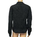 Sweet & Sinful Black Eyelash Knit Keyhole Front Mock Neck Sweater Womens Large Photo 7