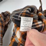 Garnet Hill Garnet Hill Grunge Flannel Button-up Shirt Womens 10 Cotton Blue Plaid Photo 6