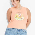 Strawberry‎ Shortcake Women 2X Graphic Orange Cropped Tank Top Casual Nostalgia Photo 0