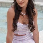 ZARA NEW  women's size S Pink And Purple Tweed Tube crop Top Size Photo 0