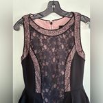 BCBG Max Azria Lilou Black Lace Illusion Peplum Sheath Dress Size 4 Cocktail Photo 2