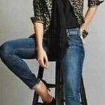 CAbi Women’s Jacket Blazer Jungle Animal Print Style # 3373 Gray Black Size 4 Photo 0