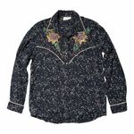 AMERICANINO Sequin CoastalCowgirl Top Viscose Western Blouse Maximalist Black S Photo 0