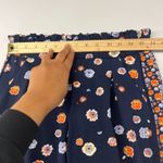 Maison Jules Pants Womens 4 Blue Floral Print Straight Leg High Rise Pleated Photo 8