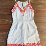 Gianni Bini NWT  Pool Party Maxine Peplum Romper Blue Embroidered - Sz S 💛🎀 Photo 9