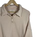 Aerie Women’s Fleece of Mind Cropped Polo Sweatshirt in Natural Nude Size L Photo 4