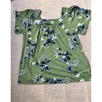 Lucky Brand Green Floral Square Neck Short Sleeve Cotton Modal Top S Photo 5