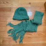 Elegant Teal Knit Scarf and Hat Set – Soft, Warm & Stylish Winter Accessory Green Photo 8