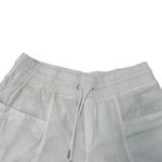 Athleta  100% Linen Pull-On Elastic Waist Shorts Pockets Breathable White size 14 Photo 1