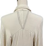 Free People  Women's Ivory V-Neck Buttons Festival Boho Oversized Mini Dress Sz S Photo 4