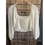 Love Tree Beige Top Sz Small Crop Long Sleeve Sweetheart Neckline Photo 1