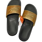 Nike NWT Gold and Black Slides Limited Edition Photo 1