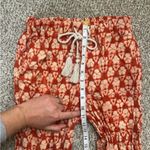 Faherty Orange Pacific Beach Linen Pants Patterned Summer Vacation Comfy XS Photo 8