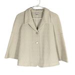 Armani Collezioni Cream Two Button Peplum Textured Jacket Women Sz 6 Photo 0