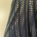 Elan  Women’s Navy Metallic Gold Arrow Print Balloon Bottom Maxi Dress Size Md Photo 7