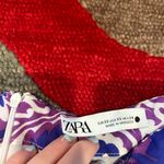 ZARA Like-New Purple White Paisley Print Sheer Long Skirt with Deep Slit Size XS Photo 3