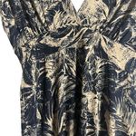 Veronica M Deep V Tunnel Dress Navy Floral Sleeveless Midi Dress Sz M Photo 3