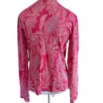 Jones New York  Silk Blend Bright Pink Paisley‎ Size Medium Cardigan Sweater NWT Photo 4