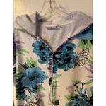 Quacker Factory  Floral Printed Jacket Size 1X Purple/Blue with rhinestones Photo 8