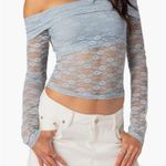 Edikted  Foldover Lace Off the Shoulder Crop Top Photo 0