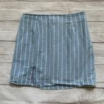 Forever 21 Light Blue and White Striped Chambray Mini Skirt in Size Small Photo 6