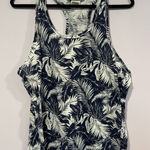 PINK - Victoria's Secret Blue and white tropical‎ leaves Victorias Secret PINK tank top Photo 0