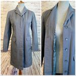 Gap Trench Overcoat Gray Long Button Up Pockets Size Small Photo 1