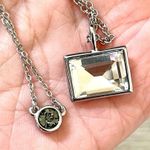 Loft  two tier silver tone rhinestone necklace Photo 9